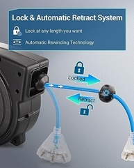 Carretel de Extensão DEWENWILS 40 Pés: Potência e Segurança Retrátil para Serviços Pesados - imagem 4