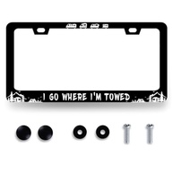 Moldura de Placa "I Go Where I'm Towed" - Aço Inoxidável Divertida e Durável para Seu Carro - imagem 2