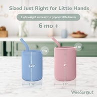 Copos de Silicone para Bebês WeeSprout com Canudos e Tampas - Conjunto de 2 Unidades - imagem 3