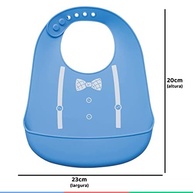Buba Babador de Silicone com Pega Migalhas - Menino Azul | Proteção e Estilo para Refeições - imagem 3