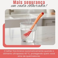 Jogo Colher e Garfo Infantil Termossensível - Talheres de Silicone que Mudam de Cor com a Temperatura, Segurança na Introdução Alimentar - imagem 4