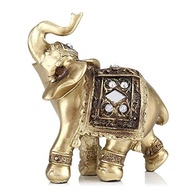 Estátua de Elefante Dourada com Tronco para Cima - Simboliza Sorte, Riqueza e Proteção para Casa e Escritório - imagem 2