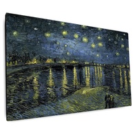 Arte de Parede Van Gogh - Noite Estrelada sobre o Ródano | Impressão Premium 68x50cm - imagem 1