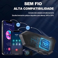 Comunicador Bluetooth 5.3 para Capacete de Moto: Som Imersivo e Conectividade Inteligente - imagem 2