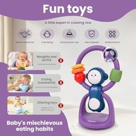 Brinquedo Cadeirinha de Sucção Macaco Roxo M16 - Estimula Refeições Divertidas e Desenvolvimento Sensorial - imagem 3