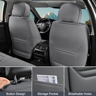 Capas de Assento de Couro Premium com Suporte Lombar e Encosto de Cabeça - Conforto e Estilo para Seu Carro - imagem 5