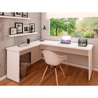 Mesa de Escritório em L 120x150cm com Tampo 30mm Branco - Design Moderno e Ergonômico - imagem 2