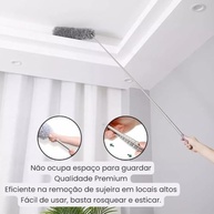 Espanador de Pó Telescópico com Microfibra – Alcance Até 2,80m, Lavável e Flexível para Limpeza de Tetos, Ventiladores e Ar-Condicionado - imagem 2