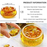 Bacia de Tesouro Dourada de Vidro com Lingotes Yuan Bao - Simbolismo de Riqueza e Prosperidade para Casa e Escritório - imagem 4