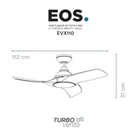 Ventilador de Teto EOS Turbo Vento 3 Pás com Controle Remoto 112cm - Silencioso, 6 Velocidades, Bivolt - imagem 3
