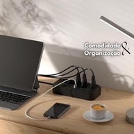 Regulador de Tomadas Bivolt com 5 Tomadas e 4 USB (Tipo-C Incluso) - Organize sua Energia! - imagem 5