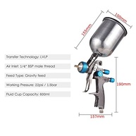 Pistola de Pulverização Ar LVLP 1.4mm com Copo 600ml - Tomshin - imagem 4
