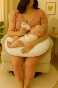 Almofada de Amamentação em Tricot Macia e Ergonômica - Conforto Total para Mãe e Bebê (Branca) - imagem 3