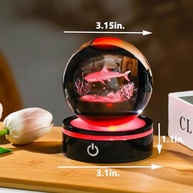 Estátua de Tubarão 3D em Cristal K9 com Base Iluminada Colorida - Presente Exclusivo para Amantes de Tubarões - imagem 4