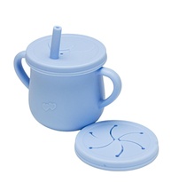 Copo de Silicone 150ml 2 em 1 - Twibex Azul | Seguro, Versátil e Ideal para Crianças - imagem 1