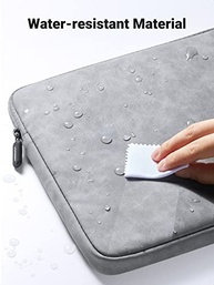 UGREEN Capa para laptop de 13,3 polegadas, couro de camurça PU, macia, acolchoada com zíper, capa compatível com MacBook Air Pro 2021, 2020 e 2019, resistente à água, pasta protetora, cinza - imagem 3