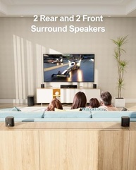 ULTIMEA Barra de Som 7.1 Canais: Som Imersivo para sua Smart TV | 330W, 4 Surround Speakers, Subwoofer e App Control - imagem 4