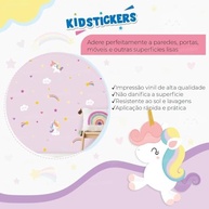 Kit de Adesivos Unicórnio para Quarto Infantil - Decoração Fofa e Segura - imagem 3