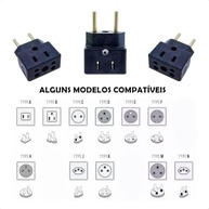 KIT 5 Adaptadores de Tomada Universal Porcelana Preto 3 Pinos 10A/20A Bivolt - imagem 5
