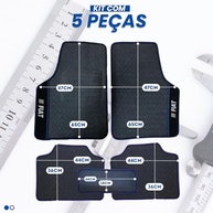 Jogo de Tapetes Automotivos Emborrachados Universal Fiat Azul 5 Peças - Proteção e Estilo - imagem 3