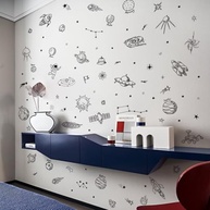 Adesivos de Parede Universo Espaço - Astronauta, Foguetes e Planetas para Decoração DIY - imagem 2