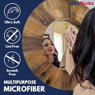 Pano de Microfibra USANOOKS Bege 100 Peças: Limpeza Profissional 1200 Lavagens | Brilho Espelhado Sem Riscos - imagem 5
