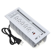 Caixa de Tomada 7 Blocos: 5 Tomadas 20A + 2 USB 3.5A - Branco Elegante - imagem 2