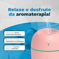 Umidificador de Ar Aromatizador Portátil com LED Rosa - 220ml, USB, Silencioso, Ideal para Casa e Escritório - imagem 5