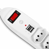 Filtro de Linha KNUP SL7609: 6 Tomadas Tripolares + 2 USB Bivolt 1.5m - imagem 2