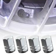 4 Tampas de Válvula de Pneu Hexagonal em Liga de Alumínio - Proteção e Estilo para Carro, SUV e Bicicleta (Prata) - imagem 4