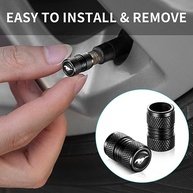 Tampas de Válvula de Pneu Premium para Ford Mustang e Veículos Universais - Proteção e Estilo (Preto - 4 Peças) - imagem 4