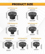 Kit 7 Adaptadores para Alargamento Duplo de Tubos VARGTR - Essencial para Reparos Automotivos - imagem 4