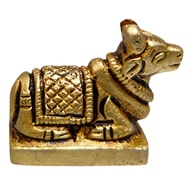 Estátua Nandi de Latão 2,5 cm - Ídolo de Shiva e Parvati para Vastu e Decoração Espiritual - imagem 1