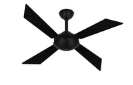 Ventilador de Teto Preto Tech 4 Pás Silencioso com Estrutura em Alumínio - Ideal para Varandas e Ambientes Modernos - imagem 1