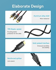 Cabo VENTION USB-C para 2 RCA: Som Estéreo de Alta Fidelidade para Seu Home Theater e Dispositivos - imagem 5