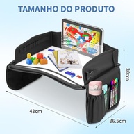 Bandeja de Mesa para Carro: Essencial de Viagem com Kit de Desenho e Suporte para Tablet - imagem 3