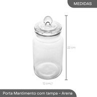 Porta Mantimento de Vidro com Tampa de Bambu 1,6L - LYOR | Frescor e Estilo na Cozinha - imagem 3