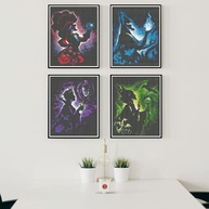 Kit de Pintura de Diamante 5D Vilão - 4 Peças | Arte com Pedras Preciosas DIY - imagem 4