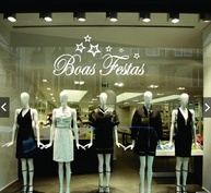 Adesivo Decorativo de Natal - Decore sua Vitrine com Estilo e Charme Festivo (Vermelho) - imagem 1