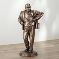 Estátua de Winston Churchill em Bronze - Resina de Alta Qualidade - 10x8x20cm - imagem 3