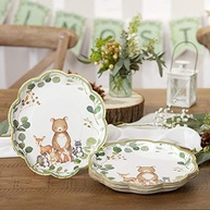 Pratos Decorativos Woodland Baby 9 Polegadas - Conjunto Premium de 16 Peças em Papel Resistente - imagem 4