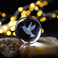 ZEERSHEE Bola de Cristal 3D Beija-flor 60mm com Suporte - Decoração Elegante e Presente Encantador - imagem 5