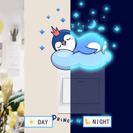 Decalque Luminoso Pinguim Dormindo: Ilumine seu Quarto com Charme Azul! - imagem 5