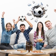 Adesivo de Parede de Futebol 3D Impermeável 55x54cm - Decalque Moderno Autoadesivo para Quarto e Sala de Jogos - imagem 4