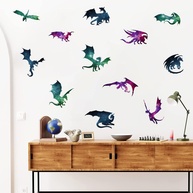 Decalques de Parede Removíveis de Galáxia com Dragões Voadores – Adesivos Autoadesivos para Quarto Infantil, Sala de Jogos e Berçário - imagem 1