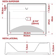 Cuba de Banheiro Retangular Azul Turquesa: Elegância Lyam Decor - imagem 2