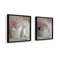 Kit 2 Quadros 18x18 cm com Flores Rosinha - Decoração Elegante para Banheiro e Lavabo - imagem 4