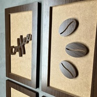 Quadros Cantinho do Café 4 Peças 15x25cm - Decoração Rústica com Tema Grãos - imagem 5