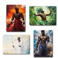 Kit 4 Quadros Orixás - Xangô, Oxóssi, Ogum e Oxalá | 14x20cm | Decoração e Espiritualidade Afro-Brasileira - imagem 1
