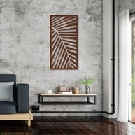 Escultura de Parede Folha da Palmeira 60x49cm - Decoração Moderna e Elegante em Marrom - imagem 2